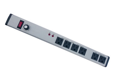 ตัวจับเวลาการปรับระยะอลูมิเนียม Power Outlet PDU Power Bar มี 6 ทาง