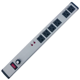 ตัวจับเวลาการปรับระยะอลูมิเนียม Power Outlet PDU Power Bar มี 6 ทาง