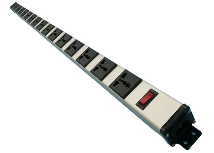 48 นิ้ว Heavy Duty Universal Metal Power Strip PDU 16 Way สำหรับการใช้งานหม้อแปลง / ตัวแปลง
