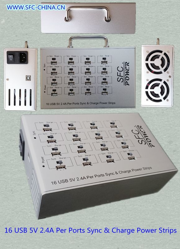 การชาร์จไฟแบบ Multi 16 พอร์ต USB เฉพาะสายไฟ 5V 2.4A สำหรับ IPad Mobile MP3 Power Bank
