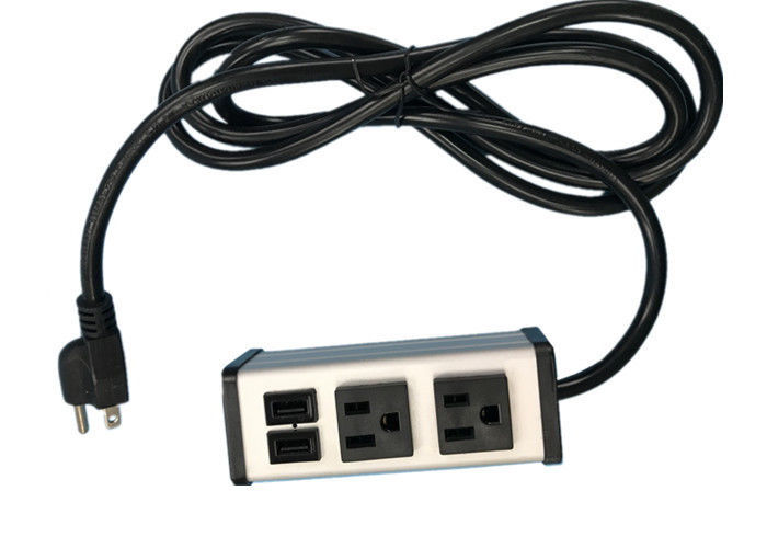 รางปลั๊ก 2 ทางที่ถอดได้โดยใช้สายชาร์จ USB พอร์ต 2 พอร์ต 5A 2.1A / 5V 1.0A