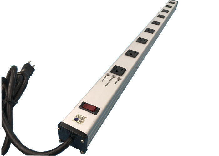 ปลั๊กรางปลั๊กไฟ Thin Stripe 9 ที่มีสวิตช์ปิด, ตัวป้องกันไฟกระชาก Power Bar 15A 125VAC