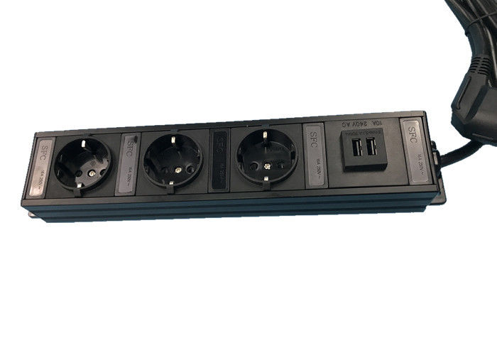 3 แจ็คไฟมาตรฐาน EU รางกับ USB Charger กำแพงเมาสำหรับการชาร์จอุปกรณ์หลาย