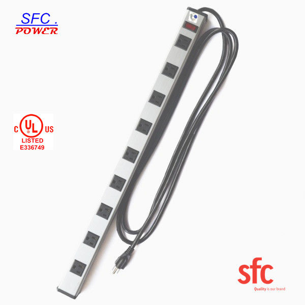 สายดิน 9 เต้ารับเต้ารับไฟฟ้ารุ่น Low Profile ปลั๊กรางปลั๊กไฟพร้อมสายต่อยาว